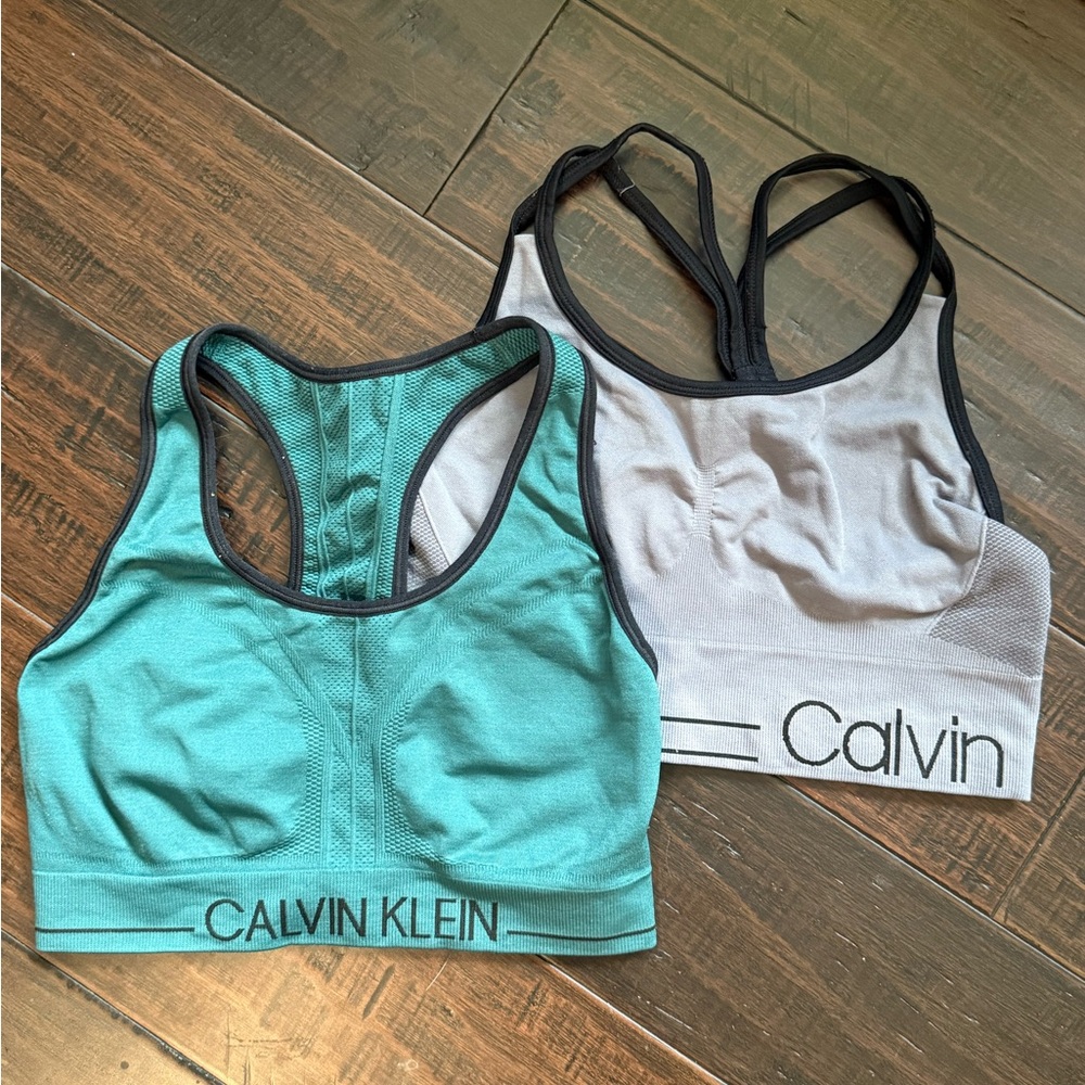 Calvin Klein Teal and Gray Sports Bras